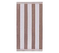 Qualité supérieure Collection Luxe Jacquard Serviette de Plage, Coton peigné, surdimensionné, Taupe Cabana Stripe, 43 x 5 x 30 cm