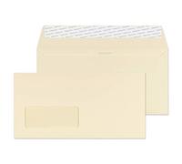 Qualité supérieure et Patte autocollante format DL 110 x 220 mm 120 g/m ² Vélin portefeuille fenêtre Lot de 50 (Crème)