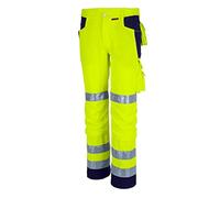 Qualitex - Pantalon à Pinces Pro WS - Haute, 2-farbiges Tissu Mélangé, 245g/M², en 2 Peinture Fluorescente Couleurs avec Bandes Réfléchissantes et -paspeln