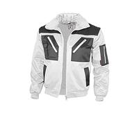 Qualitex - Pilote 4 en 1 - Col et Manches Réglable Fermetures Éclair YKK Séparables - Plusieurs Couleurs - Blanc/Gris, L
