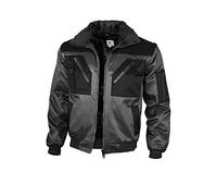 Qualitex - Pilote 4 en 1 - Col et Manches Réglable Fermetures Éclair YKK Séparables - Plusieurs Couleurs - - Gris/Noir, XL