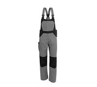 Qualitex Série X Unisexe Salopette, Long Pantalons de Travail Homme Et Femme,Berufs-Cargohose Nombreux Sacs Pantalon Artisanal Werkstatt-Blaumann Kniepolstertasche - Gris/Noir, 42