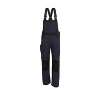 Qualitex Série X Unisexe Salopette, Long Pantalons de Travail Homme Et Femme,Berufs-Cargohose Nombreux Sacs Pantalon Artisanal Werkstatt-Blaumann Kniepolstertasche - Marine/Noir, 66