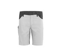 Qualitex Série X Unisexe Shorts, Court Pantalons de Travail pour Hommes Et Femmes, Pantalon de Carrière Arbeits-Bermuda avec de Nombreux Sacs A Outils Montageshorts - Blanc/Gris, 46