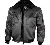 Qualitex - Veste de pilote 4 en 1 - Col et manches amovibles - Plusieurs couleurs, gris foncé, M