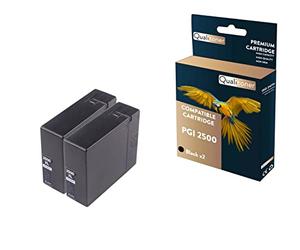 QUALITONER - 2 Cartouche Compatible pour Canon 2500 XL 2500XL Noir pour Canon Maxify MB 5000 Series MB 5050 MB 5100 Series MB 5150 MB 5300 Series MB 5