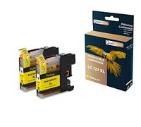 QUALITONER - 2 Cartouches Compatible pour Brother LC 123 XL LC123XL Jaune (Cupcake) pour Brother DCP J 132 W J 152 W J 172 W J 552 DW J 752 DW J 4110