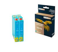 QUALITONER - 2 Cartouches Compatible pour EPSON 603 XL 603XL Cyan (Etoile de mer) pour Epson Expression Home XP-2100 XP-2105 XP-3100 XP-3105 XP-4100 X