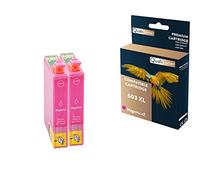QUALITONER - 2 Cartouches Compatible pour EPSON 603 XL 603XL Magenta (Etoile de mer) pour Epson Expression Home XP-2100 XP-2105 XP-3100 XP-3105 XP-410