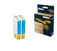 QUALITONER - 2 Cartouches Compatible pour EPSON T0712 XL T0712XL Cyan (Guépard) pour Epson Stylus D 120 Stylus DX 4000 4050 4400 4450 5050 7400 7450 8