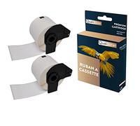 QUALITONER 2 Rouleau DK11209 Petite étiquette d'adresse Compatible pour Brother 29x62 mm Lot de 800 Noir sur Blanc