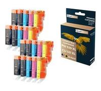 QUALITONER - 20 Cartouche compatible pour CANON PGI520 XL - CLI521 XL PGI 520XL - CLI 521XL Noir (x4) + Cyan (x4) + Magenta (x4) + Jaune (x4) + Photo Noir G
