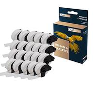 QUALITONER 20 Rouleau DK11203 étiquette de Dossier Compatible pour Brother 17x87 mm Lot de 300 Étiquettes Noir sur Blanc