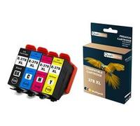 QUALITONER - 4 Cartouches compatible pour EPSON 378 XL 378XL Noir + Cyan + Magenta + Jaune (Écureuil) pour Epson Expression Photo HD XP-15000 XP-8000 G
