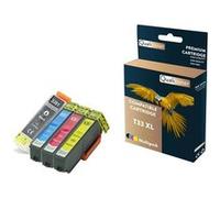 QUALITONER - 4 Cartouches compatible pour EPSON T33 XL T33XL Noir + Cyan + Magenta + Jaune (Orange) pour Epson Expression Premium XP-530 XP-540 XP-630 G