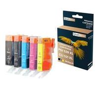 QUALITONER - 5 Cartouche compatible pour CANON PGI520 XL - CLI521 XL PGI 520XL - CLI 521XL Noir + Cyan + Magenta + Jaune + Photo Noir pour Canon Pixma Noir G