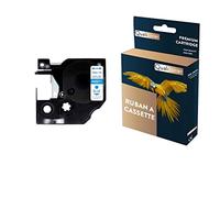QUALITONER Ruban S0720510 45011 pour DYMO Letratag D1 Compatible Bleu sur Fond Transparent x 1 pour Ruban d'étiquette- 12mm * 7m