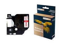 QUALITONER Ruban S0720520 45012 pour DYMO Letratag D1 Compatible Rouge sur Fond Transparent x 1 pour Ruban d'étiquette- 12mm * 7m