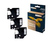 QUALITONER Ruban S0720600 45020 pour DYMO Letratag D1 Compatible Blanc sur Fond Transparent x 3 pour Ruban d'étiquette- 12mm * 7m