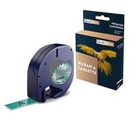 QUALITONER Ruban S0721740 91209 pour DYMO Letratag Compatible Noir sur Fond Vert métallique x 1 pour Ruban d'étiquette- 12mm * 4m