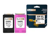 QUALITONER - x2 Cartouches compatibles pour HP 339XL + 344XL (C8767EE + C9363EE) compatibles HP HP DeskJet 5700 5740 5745 5900 5940 5943 5950 6500 652