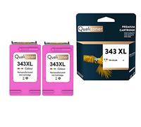 QUALITONER - x2 Cartouches compatibles pour HP 343 XL 343XL (C8766EE) compatibles HP HP PhotoSmart 2500 2570 2575 2575xi 2600 2605 2608 2610 2610XI 26