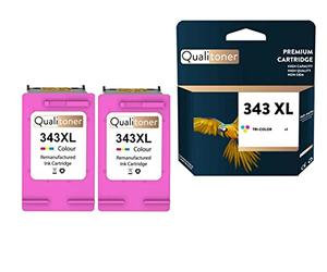 QUALITONER - x2 Cartouches compatibles pour HP 343 XL 343XL (C8766EE) compatibles HP HP PhotoSmart 2500 2570 2575 2575xi 2600 2605 2608 2610 2610XI 26