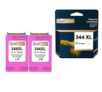 QUALITONER - x2 Cartouches compatibles pour HP 344 XL 344XL (C9363EE) compatibles HP HP DeskJet 5700 5740 5745 5900 5940 5943 5950 6500 6520 6540 6540