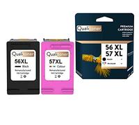 QUALITONER - x2 Cartouches compatibles pour HP 56XL + 57XL (C6656AE + C6657AE) compatibles HP HP OfficeJet 4100 4105 4110 4115 4200 4212 4214 4215 421
