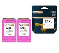 QUALITONER - x2 Cartouches compatibles pour HP 57 XL 57XL (C6657AE) compatibles HP HP PhotoSmart 7100 7150 7200 7260 7300 7345 7350 7400 7450 7459 755