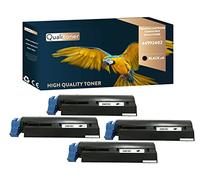 QUALITONER - x4 Toners - 44992402 Noir - Compatible pour OKI B401 OKI 401D OKI 401DN OKI MB441 OKI 441DN OKI MB451 OKI 451DN OKI 451DNW OKI 451W