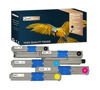 QUALITONER - x5 Toners - 44973536 (Noir x2 + Cyan + Magenta + Yellow) - Compatible pour OKI C301 OKI C301dn OKI C321 OKI C321dn MC332dn OKI MC342dn OKI MC342dnw OKI MC342w OKI MC342dw