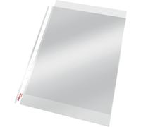 Quality 56066 A4 Perforated Plastic Pockets Smooth Transparent Top Opening Polypropylene 55 Micron Pack Of 100