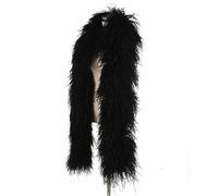 QUALITY COTTON HOUSE 4/6/10 Plis 2 mètres Plumes d'autruche Naturelles Boa Plumas for Costume fête Mariage décoration Plume Accessoire (Color : Black, Size : 6 Ply)