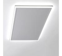 Quality Heating QH-HL Panneau infrarouge avec éclairage LED 840 W, 63 x 128 cm, Wi-Fi avec application et thermostat à télécommande, IP52 salle de bain, montage mural ou plafond, blanc