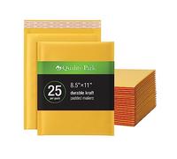 Quality Park Enveloppes d'expédition à bulles 8,25 x 11 cm, Kraft brun durable, enveloppes rembourrées avec bande adhésive Redi-strip, 25 par boîte (QUA85759)