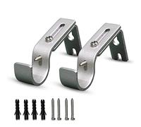 QualityDen Lot de 2 supports de tringle à rideaux avec longueur réglable de 9 à 12 cm - Lot de supports de tringle à rideaux en métal avec vis pour tringles, tringle murale, robustes et résistants à