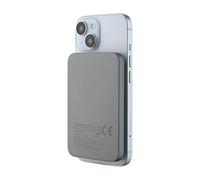 Qualo Banque de Puissance 5000 mAh, 20W, Sans Fil, Mini, Induction, Charge Rapide, Compatible avec iPhone et Samsung, Gris, Compact
