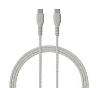 QUALO Câble USB-C - USB-C, Nylon, Charge rapide, 1,5m, 3A, Câble long, Gris, QKN-CC-18