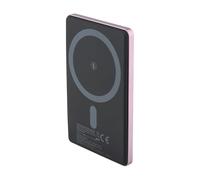 Qualo Power bank Mini, Sans fil, Ultra Slim, 5000mAh, 15W, Rose, Batterie Secure, Chargeur pour iPhone 16/15/14/12