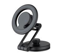 QUALO QUS-S-R-01 Support de Voiture pour Smartphone Magnétique, Tête Rotative à 360° Solide Noir