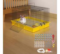 Qualoramall Abreuvoir à lapin avec buse à double ressort, fontaine à boire en plastique robuste pour l'élevage de lapins et l'installation de cage, garde l'eau fraîche et propre pour Var (ensemble de