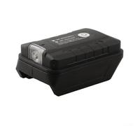 Qualoramall Adaptateur de batterie avec lumière LED intégrée compatible avec batterie Li-ion Power Tool - Convertisseur double ports de sortie USB pour le chargement des appareils mobiles, 14,4-21 V