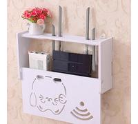 Qualoramall Boîte de rangement murale pour routeur de câbles - Étagère pour console de jeu TV et équipement réseau - Panneau en mousse PVC blanc - 38 x 20 x 8,5 cm (2#)