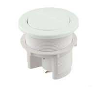 Qualoramall Bouton poussoir pneumatique pour toilettes - Double tuyau - Actionneur rond à air - Boutons de chasse d'eau pour salle de bain - Blanc