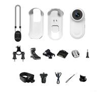 Qualoramall Caméra d'action 1080p grand angle 120 ° Mini caméra portable de poche mains libres avec support magnétique pour le cyclisme, les voyages, l'enregistrement des animaux domestiques (blanc)