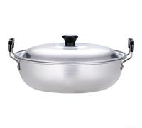Qualoramall Casserole à soupe en aluminium pour nouilles ramen et porridge - Batterie de cuisine légère et résistante à la rouille pour cuisinière à gaz, maison, dortoir, pique-nique, barbecue
