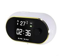 Qualoramall Distributeur de savon automatique à fixation murale, 450 ml, rechargeable, sans contact, avec affichage de l'heure, de la température, étanchéité IPX5, autonettoyant, pour salle de bain et
