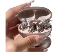 Qualoramall Écouteurs rotatifs avec zircone géométrique pour Huawei FreeClip - Accessoire de mode en cuivre noir pour femmes et filles - Motif élégant étoile de mer et papillon (queue de poisson perle