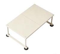 Qualoramall Étagère de cuisine extensible réglable et empilable pour comptoir, placard, garde-manger, blanc (L 27-42 x l 42 x H 25-35 cm)